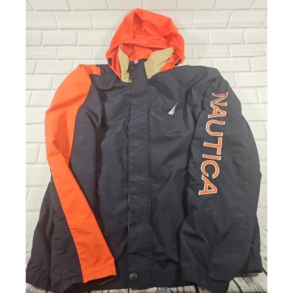 Nautica Men's Jacket Windbreaker Lightweight Full Zip w/ hidden hood Nautica Lg
